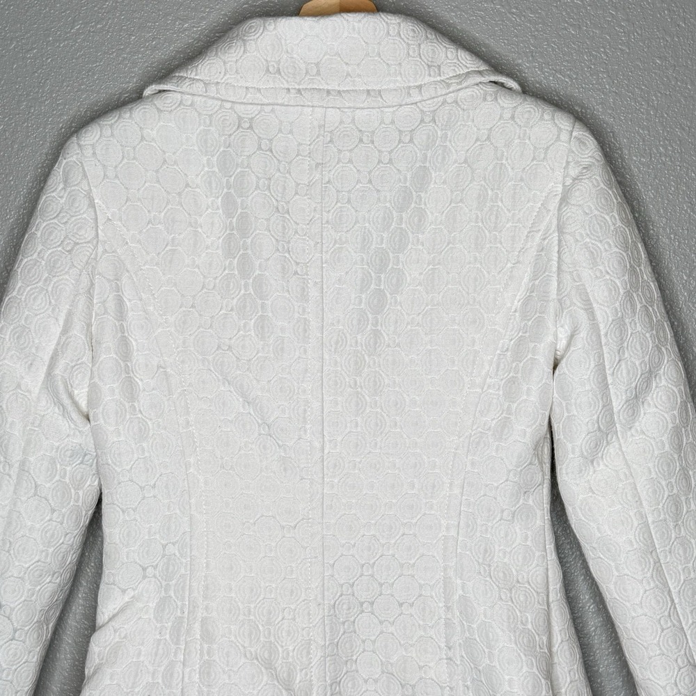 White Women's Button-Front Wool-Blend Coat - Picture 5 of 9